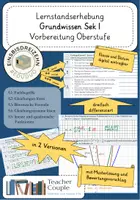 Vorschau - Arbeitsblätter - Lernstandserhebung Grundwissen Sek I - Vorbereitung Oberstufe in 2 Versionen - Deckblatt