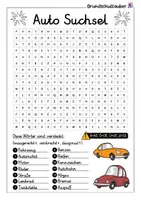 Vorschau - Spiele - Auto Suchsel - Buchstabengitter - Seite 1
