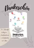 Vorschau - Anderer Materialtyp - Dankeschön Vorlage Blumenbuch_Fingerabdrücke - Deckblatt