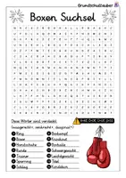 Vorschau - Arbeitsblätter - Boxen Suchsel - Buchstabengitter - Seite 1