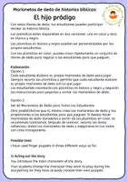 Vista previa - Hojas de trabajo - El hijo pródigo - Marionetas de dedo de historias bíblicas - página 1