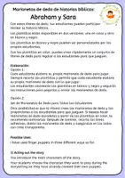 Vista previa - Hojas de trabajo - Abraham y Sara - Marionetas de dedo de historias bíblicas - página 1