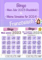 Vorschau - Arbeitsblätter - Bingo: Französisch: Mein Jahr 2023 (Rückblick) + Vorsätze für das Jahr 2024 - Deckblatt