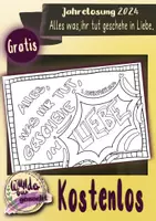 Vorschau - Arbeitsblätter - Jahreslosung 2024 - Ausmalbild - Alles was ihr tut, geschehe in Liebe - Deckblatt