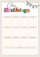 Vorschau - Poster - Class birthdays/ Geburtstagskalender Englisch (classroom mangement) - Deckblatt