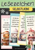 Vorschau - Mal- und Bastelvorlagen - Lesezeichen mit positiven Affirmationen über Selbstliebe mit niedlichen Motiven - Deckblatt
