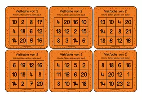 Vorschau - Spiele - Lernkarten Vielfache - Welche Zahlen gehören nicht dazu? - Seite 3