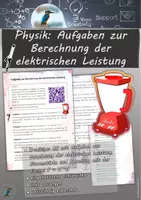 Vorschau - Arbeitsblätter - Physik: Aufgaben zur Berechnung der elektrischen Leistung inkl. Erklärvideo & Lösungen - Deckblatt