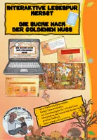Vorschau - Stundenentwürfe - Interaktive Lesespur Herbst Die Suche nach der goldenen Nuss, Lesespurgeschichte, Leseverständnis, Lesen, Herbst, Herbstgeschichte - Deckblatt