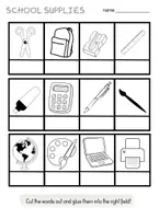Vorschau - Mal- und Bastelvorlagen - School supplies - cut and glue - Seite 3