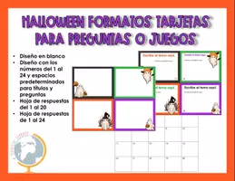 Vista previa - Tarjetas / Manipulativos - Halloween: formato tarjetas para personalizar 1 - Portada