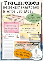 Vorschau - Arbeitsblätter - Traumreise Reflexion (Kärtchen, Arbeitsblätter, Tafelbilder) FrauCuppaTea - Deckblatt