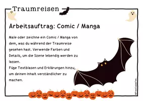 Vorschau - Arbeitsblätter - Kreative Aufgaben zu Traumreisen (Halloween Design) FrauCuppaTea - Seite 2