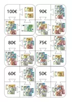 Vorschau - Stationenlernen - Geld - 4 differenzierte Puzzlesets - Deckblatt