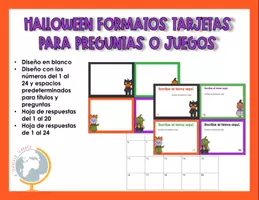 Vista previa - Tarjetas / Manipulativos - Halloween: formato tarjetas para personalizar 2 - Portada