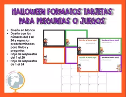 Vista previa - Tarjetas / Manipulativos - Halloween: formato tarjetas para personalizar 3 - Portada