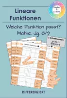 Vorschau - Aufgabenkarten - Lineare Funktionen - Welche Funktion passt? - Deckblatt