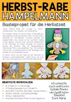 Vorschau - Mal- und Bastelvorlagen - HERBST - RABE - Hampelmann (Bastelvorlage) - Seite 1
