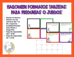 Vista previa - Tarjetas / Manipulativos - Halloween: formato tarjetas para personalizar 6 - Portada