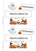 Vorschau - Arbeitsblätter - Abschreibkartei Halloween zweifach diff. LA - Seite 1