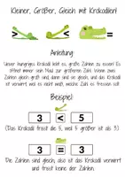 Vorschau - Arbeitsblätter - Das hungrige Krokodil Entdecke und vergleiche Zahlen! - Seite 1