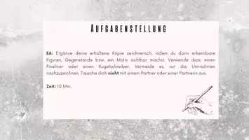 Vorschau - Arbeitsblätter - Décalcomanie zeichnerisch ergänzen (praktische Aufgabe) - Deckblatt