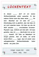 Vorschau - Arbeitsblätter - Winter: Lesetraining - Lückentext 1 - Seite 1