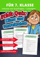 Vorschau - Arbeitsblätter - Klimahelden-Quiz – Umwelt, Ethik & Nachhaltigkeit kindgerecht erklärt - Deckblatt