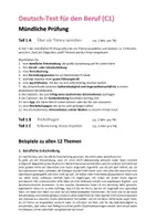 Vorschau - Merkblätter - DTB C1 - Mündliche Prüfung, Teil 1, 2, 3 / Präsentationen - Deckblatt