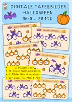 Vorschau - Präsentationen/Tafelbilder - Nachbarzahlen bis 100, digitale Tafelbilder, Halloween - Deckblatt