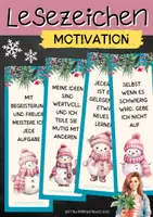 Vorschau - Mal- und Bastelvorlagen - Lesezeichen mit positiven Affirmationen über Motivation und niedlichen Schneemann-Motiven - Seite 1