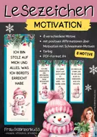 Vorschau - Mal- und Bastelvorlagen - Lesezeichen mit positiven Affirmationen über Motivation und niedlichen Schneemann-Motiven - Deckblatt