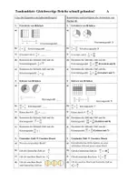 Vorschau - Arbeitsblätter - Tandembogen: Gleichwertige Brüche (Erweitern, Kürzen, Gemischte Zahl Unechter Bruch) - Seite 1