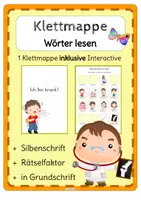 Vorschau - Stationenlernen - Lesen Wortebene Klettmappe Krankheit - Deckblatt