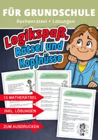 Vorschau - Arbeitsblätter - Logikspaß für Kinder – Knobelaufgaben & Rätsel für clevere Grundschüler - Deckblatt