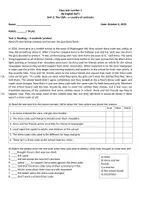 Vorschau - Klassenarbeiten - Englisch KA Nummer 1 8. Klasse - Deckblatt