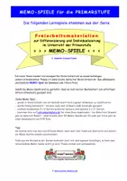 Vorschau - Arbeitsblätter - MEMO-SPIELE für die PRIMARSTUFE (Fasching) - Deckblatt