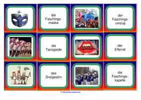 Vorschau - Arbeitsblätter - MEMO-SPIELE für die PRIMARSTUFE (Fasching) - Seite 1