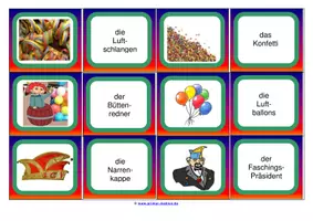 Vorschau - Arbeitsblätter - MEMO-SPIELE für die PRIMARSTUFE (Fasching) - Seite 3