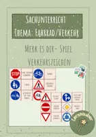 Vorschau - Spiele - Merk es dir!-Spiel Verkehrszeichen Fahrrad und Verkehr, Verkehrserziehung - Deckblatt