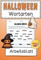 Vorschau - Arbeitsblätter - Halloween Wortarten / Arbeitsblatt - Deckblatt