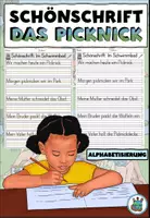Vorschau - Arbeitsblätter - Übung Schönschrift "Das Picknick" Alphabetisierung - DaZ / DaF / Deutsch - Deckblatt