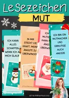 Vorschau - Mal- und Bastelvorlagen - Weihnachten Lesezeichen mit positiven Affirmationen über Mut - Seite 1