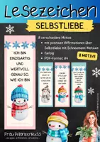 Vorschau - Mal- und Bastelvorlagen - Lesezeichen mit postiven Sprüchen über Selbstliebe Schneemann - Seite 2