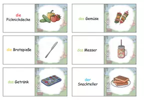 Vorschau - Spiele - Domino "Das Picknick" Im Park - mit Arbeitsblatt - DaZ / DaF / Deutsch - Seite 2