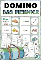 Vorschau - Spiele - Domino "Das Picknick" Im Park - mit Arbeitsblatt - DaZ / DaF / Deutsch - Deckblatt