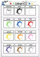 anteprima - Esercizi - Inglese Fogli di lavoro: Colours & Numbers - Pagina 1