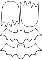 Vorschau - Mal- und Bastelvorlagen - Halloweendeko - Vorlage Gespenst/ Fledermaus - Seite 1