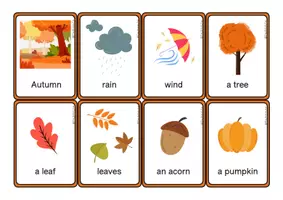 Aperçu - Apprentissages en autonomie - Autumn Flashcards - The British Fox - Page 1