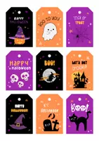 Vorschau - Mal- und Bastelvorlagen - Geschenkanhänger Halloween - Seite 1